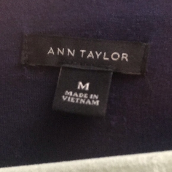 Ann Taylor Navy Sheer Tie Blouse - Picture 3 of 5